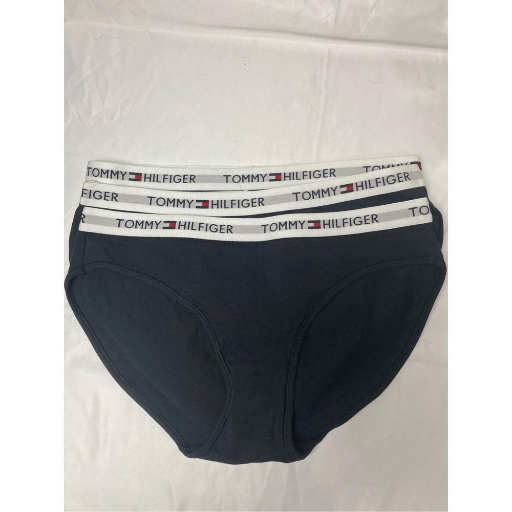 Tommy Hilfiger 3 Pairs Blue Hipster‎ Panty Sz L